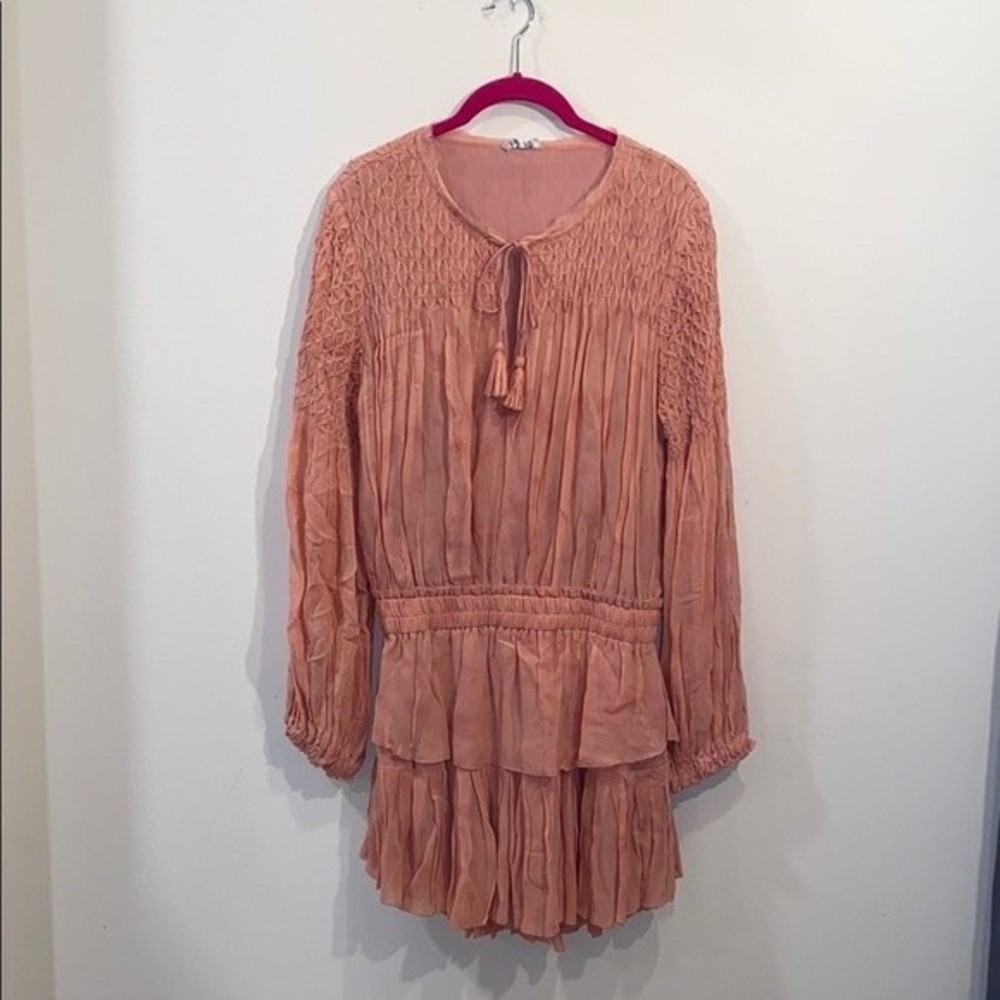 LoveShackFancy Smocked Popover Dress L - Picture 3 of 7